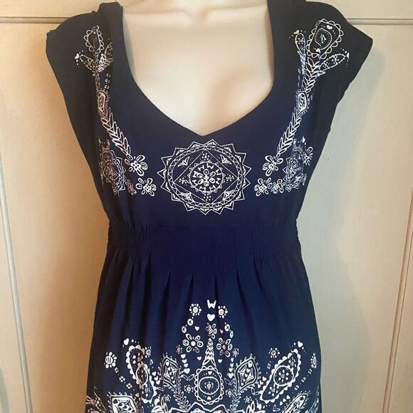 VENUS Navy White Medallion Cover Up Dress Small - Picture 6 of 10